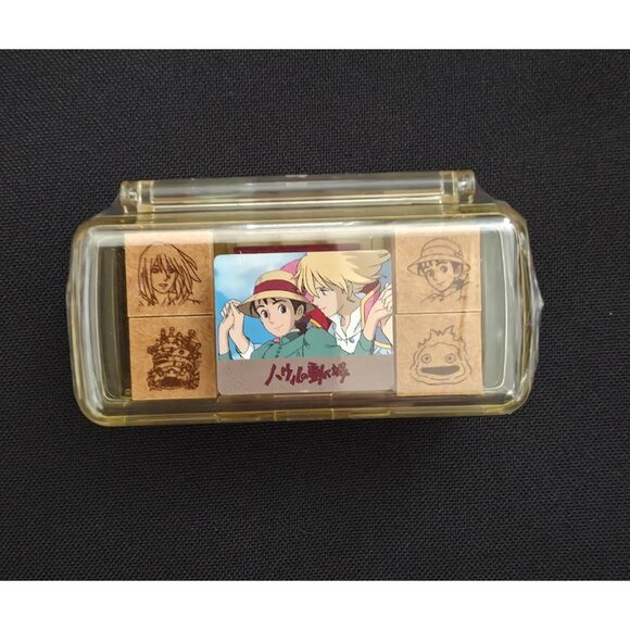 Studio Ghibli Park Japan Howl's Moving Castle 4-Piece Mini Stamp Set + Ink Pad - Picture 2 of 8